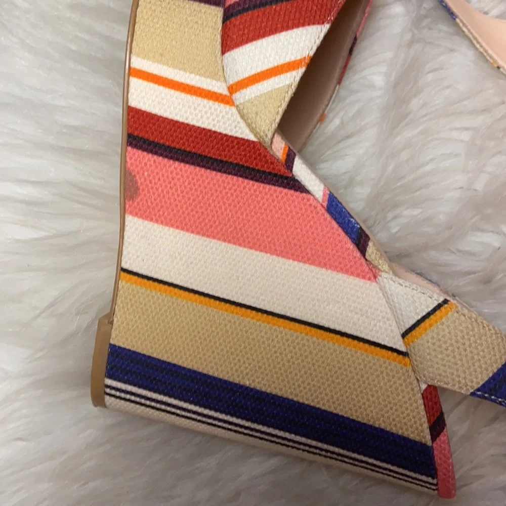 Kate Spade striped Dellie platform wedge sandals